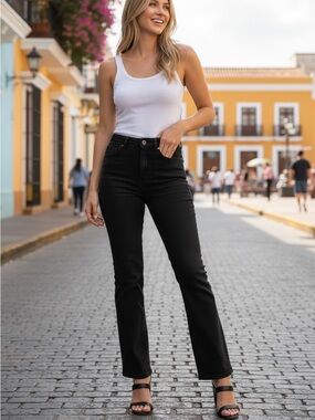 NWT JJXX Turin Hugh Waist Bootcut Jeans in Black Size 29
